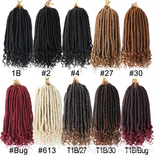 Natural Soft Faux Locs Crochet Twist Hair With Curly Ends Crochet Braids Synthetihetic Braiding Hair Extention Goddess Locs Hair